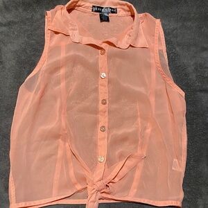 Derek Heart Crop Tank with Tie in Front